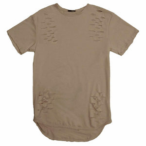 
                  
                    Load image into Gallery viewer, TAUPE SCISSOR DISTRESSED TEE
                  
                