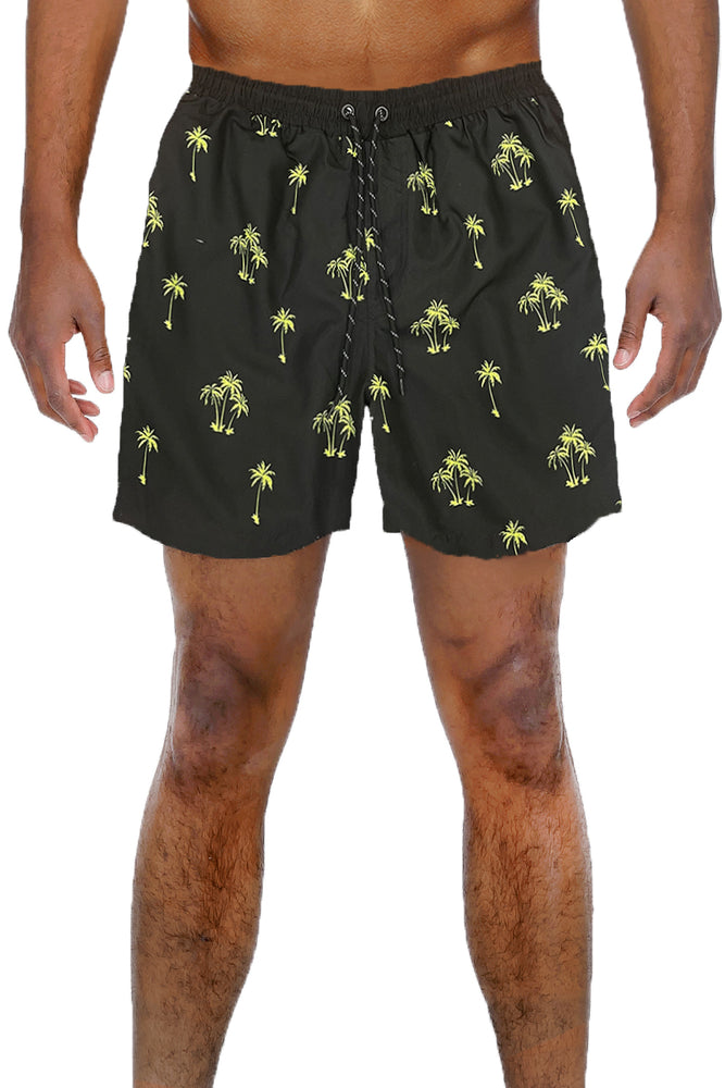 Lime Palm Print Swim Shorts