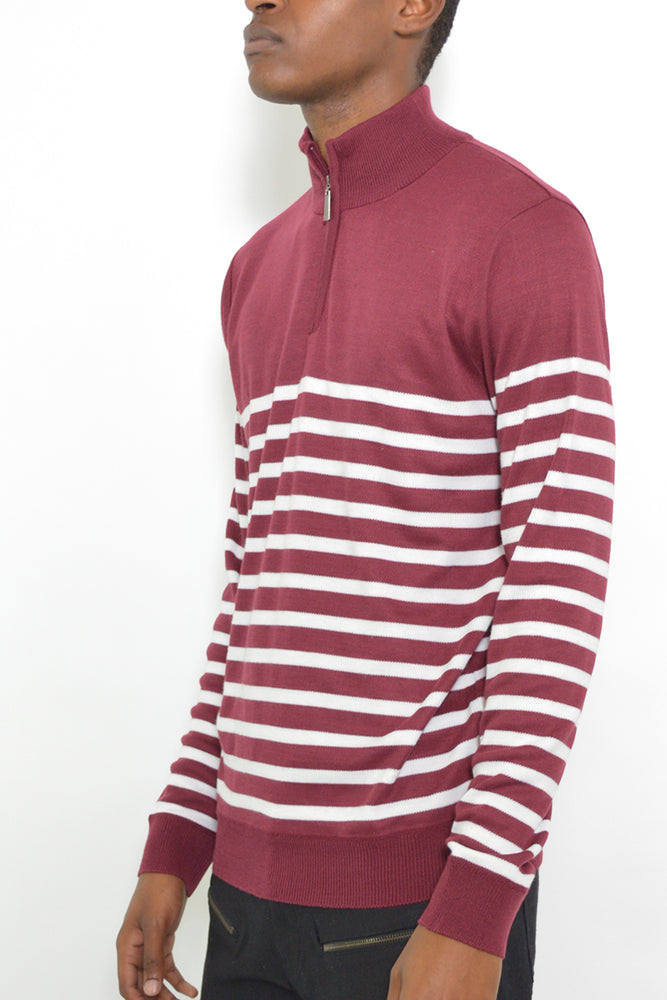 
                  
                    Load image into Gallery viewer, QUARTER ZIP STRIPE PULLOVER
                  
                