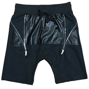 
                  
                    Load image into Gallery viewer, Leather Front Moto Shorts
                  
                