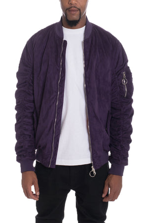 
                  
                    Load image into Gallery viewer, Faux Suede Tagged Bomber
                  
                