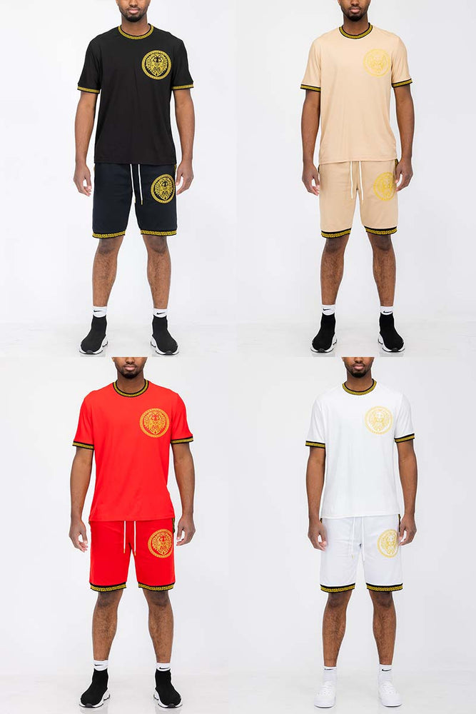 
                  
                    Load image into Gallery viewer, Lion Head Tshirt Short Set
                  
                