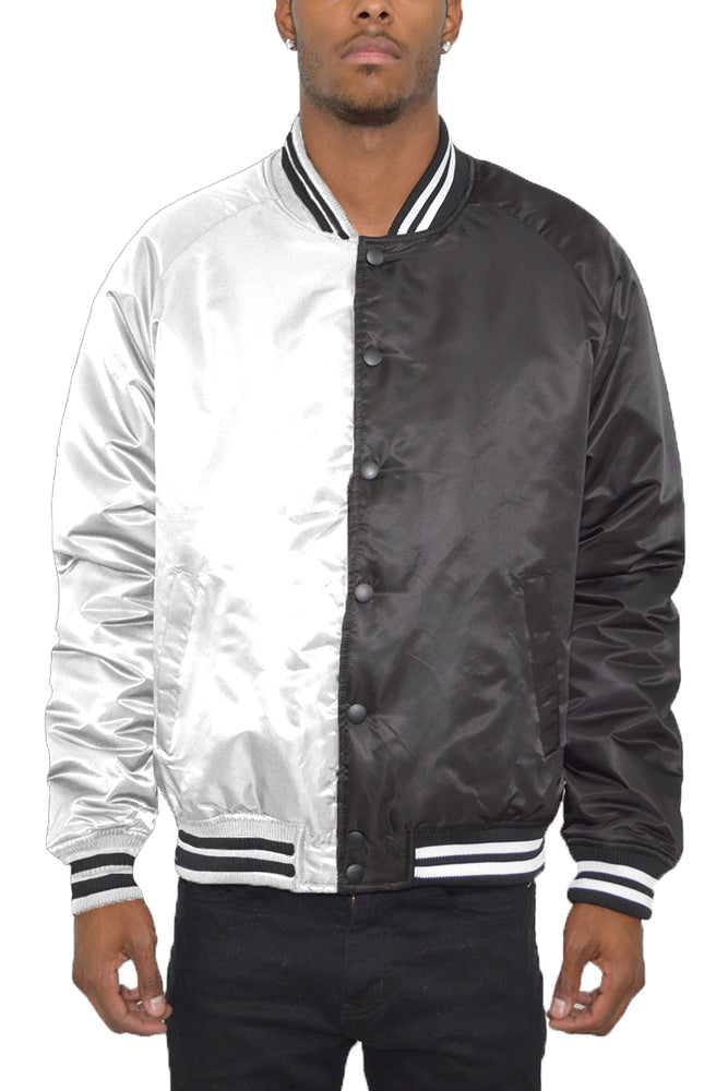 
                  
                    Load image into Gallery viewer, Two Tone Varsity Bomber Jacket
                  
                