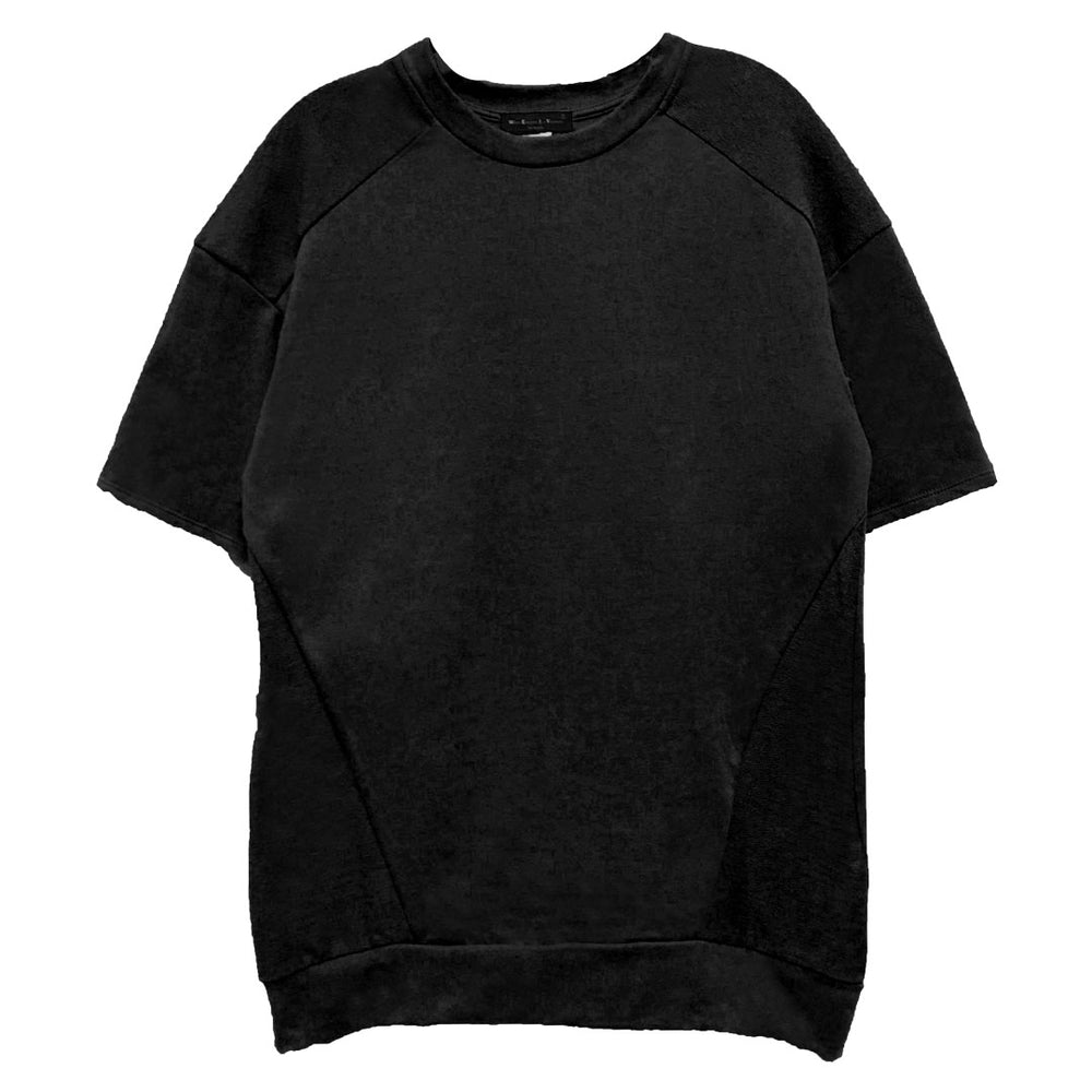 REVERSE FRENCH TERRY TEE- BLACK