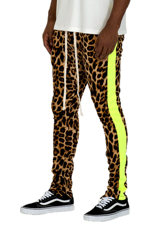 
                  
                    Load image into Gallery viewer, CHEETAH PRINT STRIPE TRACK PANTS
                  
                