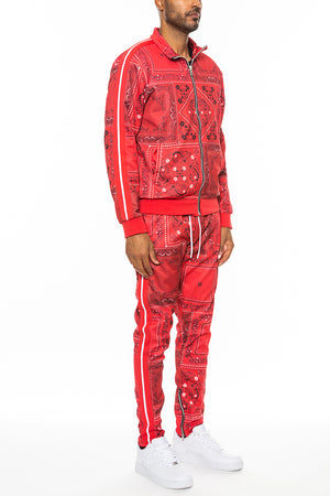 
                  
                    Load image into Gallery viewer, Paisley All Over Print Track Jacket Set
                  
                