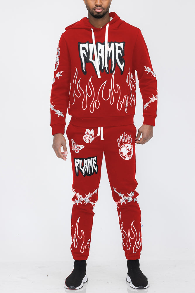 
                  
                    Load image into Gallery viewer, Chenille Flame Sweat Suit
                  
                