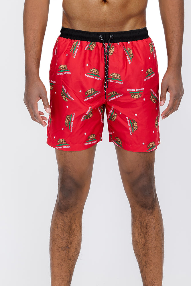 
                  
                    Load image into Gallery viewer, Duplicated Cali Rep Print Swim Shorts
                  
                