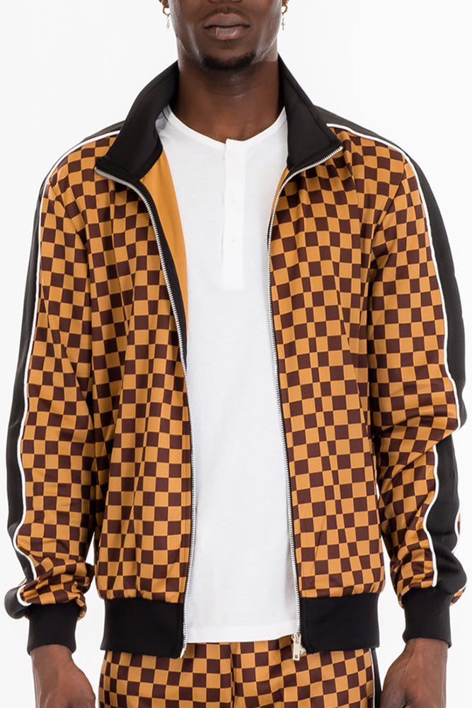 
                  
                    Load image into Gallery viewer, Mastermind Checkered Track Jacket
                  
                