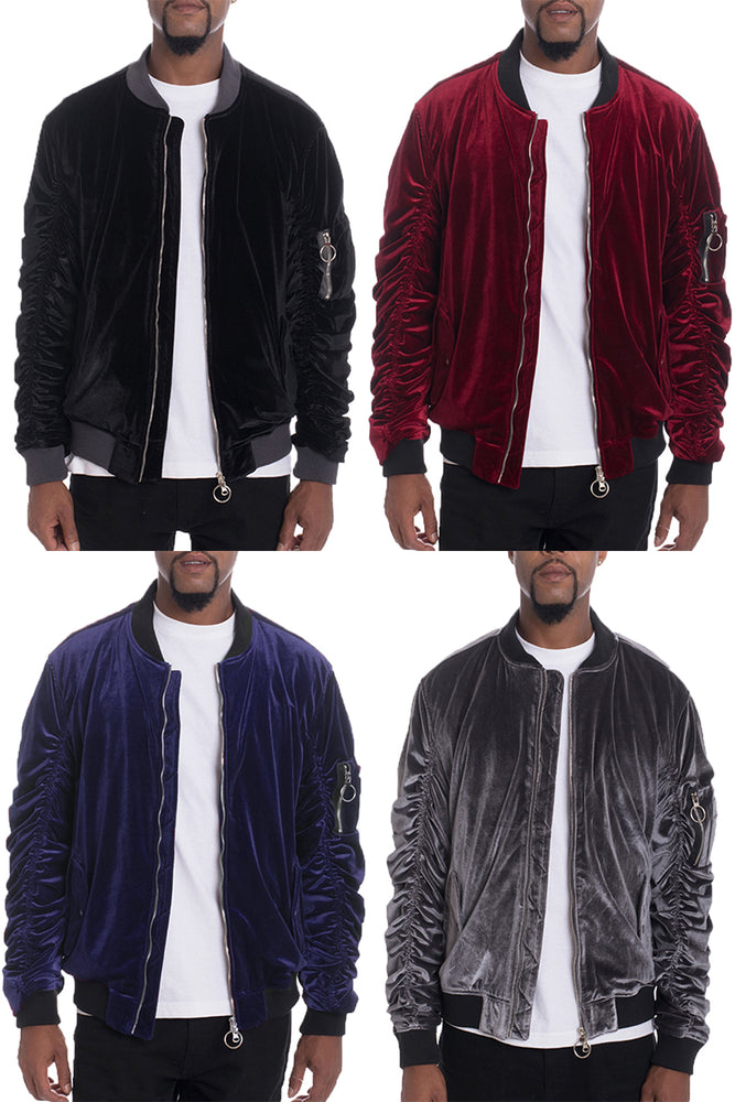 
                  
                    Load image into Gallery viewer, Velour Bomber Jacket
                  
                