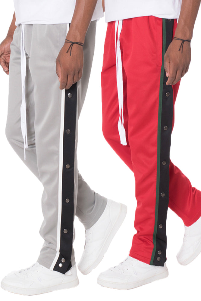 Ma Croix Men's Slim Fit Stripe Track Pants with Button Accent - Walmart.com