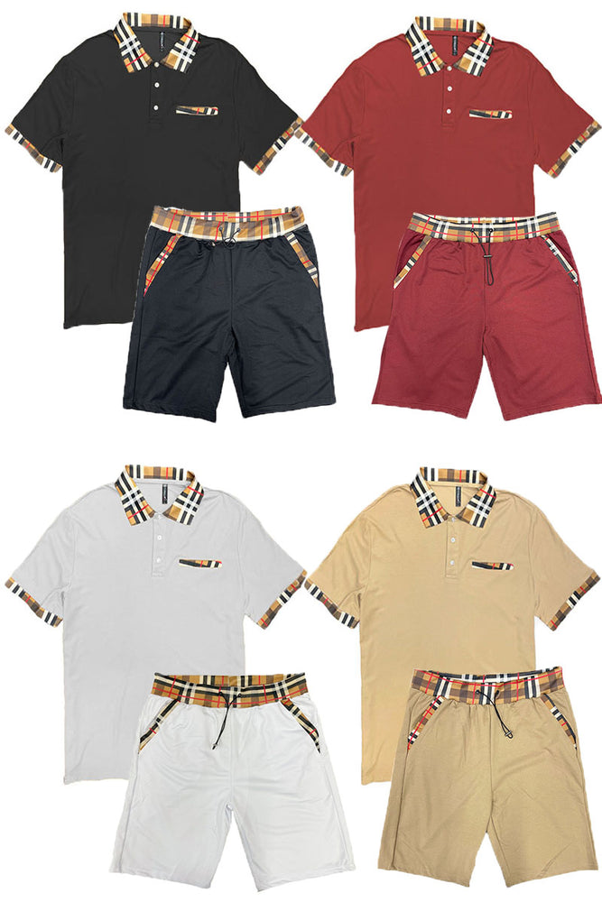 
                  
                    Load image into Gallery viewer, Checkered Detail Polo Short Set
                  
                