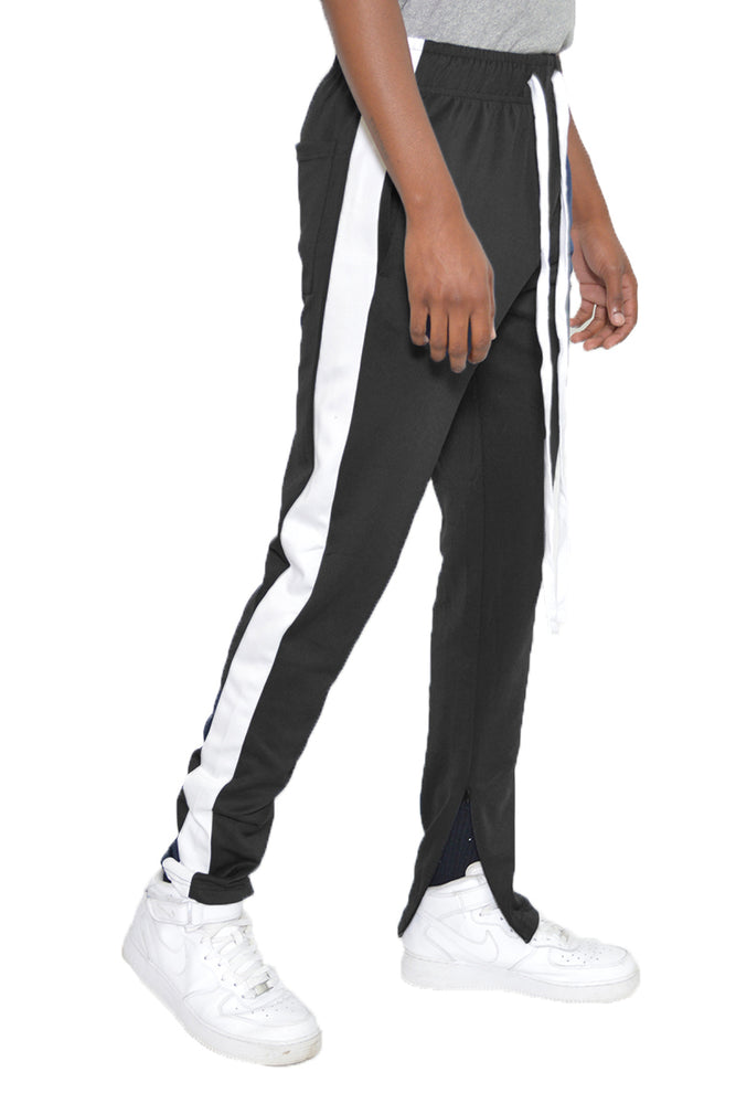 Weiv Gear Mens Stripe Track Pants Slim Fit Stretch Trouser Elastic